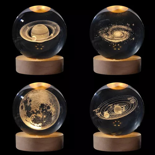 Lampara De Cristal Esfera 3d Planetas