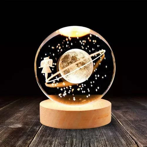 Lampara De Cristal Esfera 3d Planetas