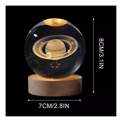 Lampara De Cristal Esfera 3d Planetas